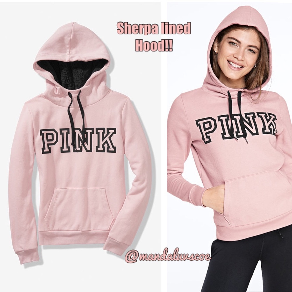 ๐ซSOLD๐ซ๐VS PINK PINK SHERPA FUNNEL NECK PULLOVER - Picture 1 of 8